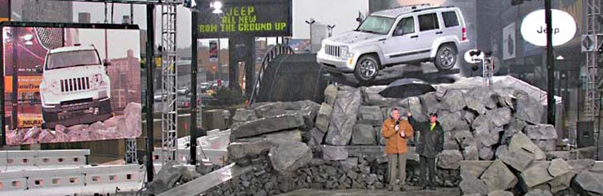 Themed Rock Display at New York Auto Show
